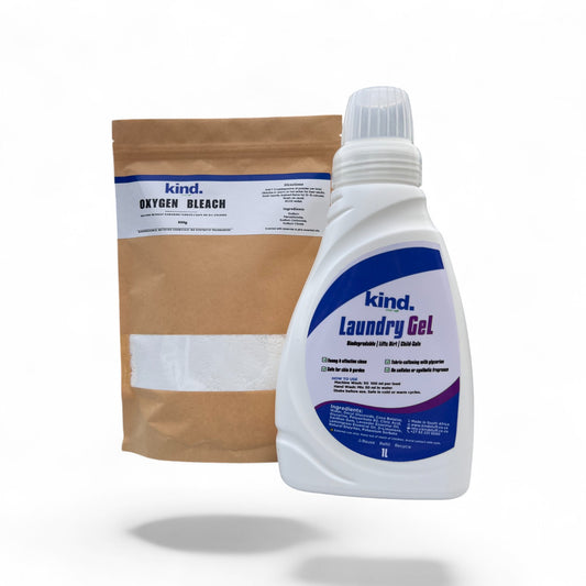 Kind Stuff laundry gel and oxygen bleach combo